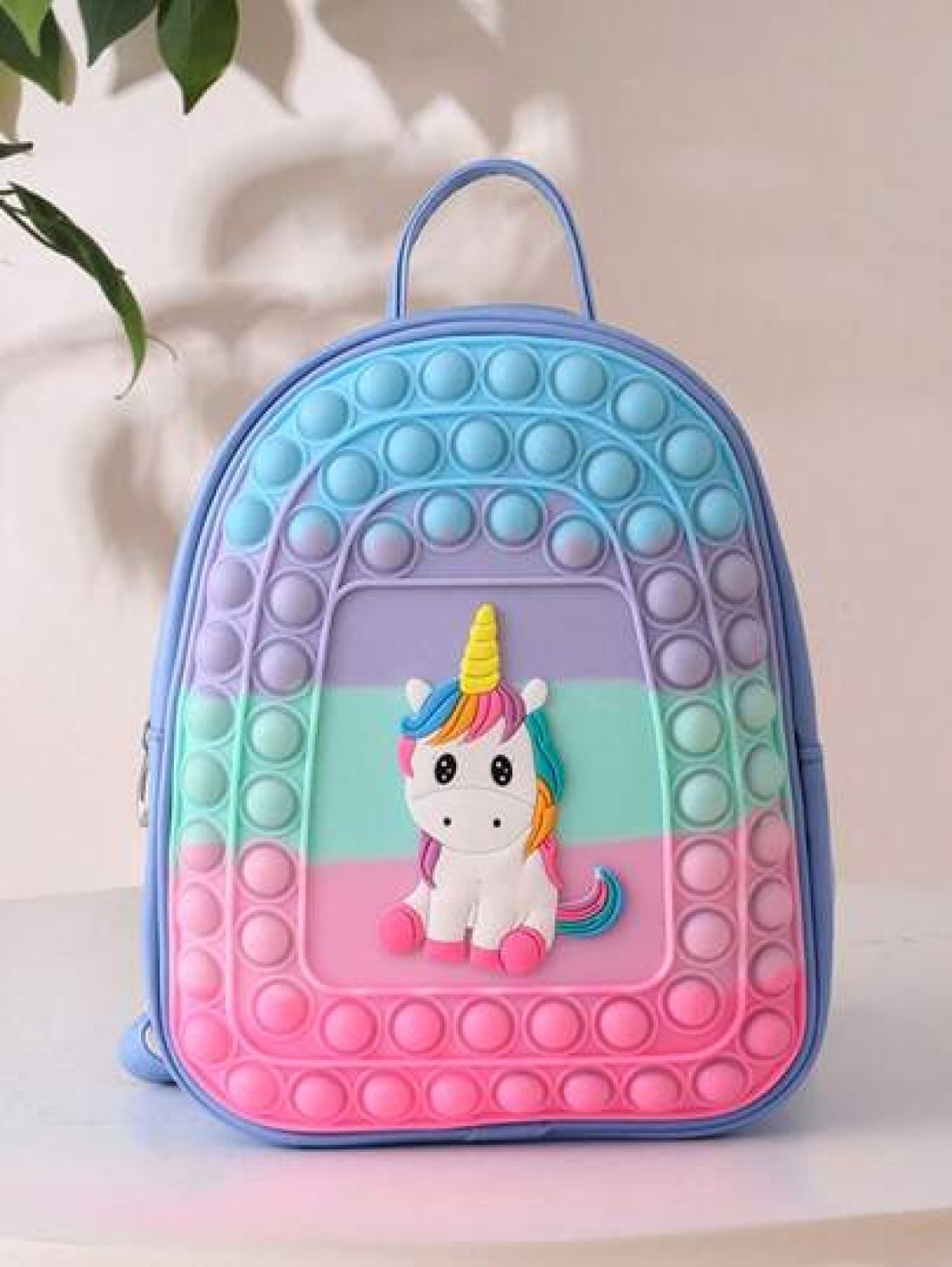 New Cute Unicorn Silicone Backpack Stress Relief Pink Schoolbag