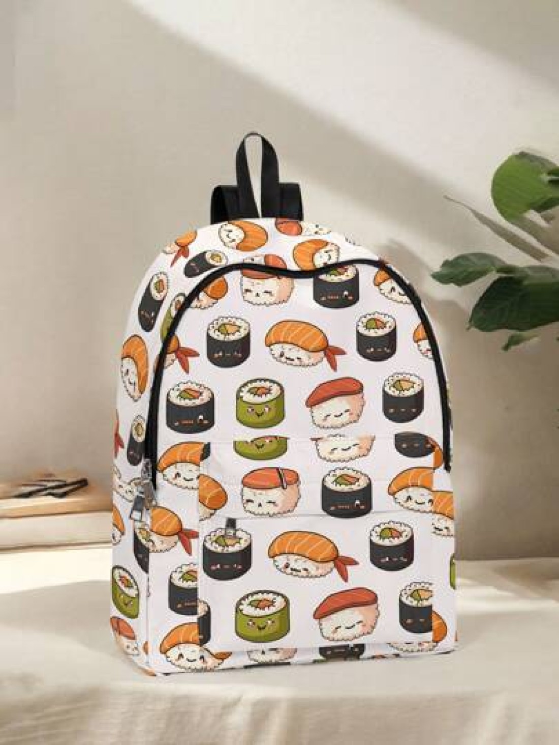 1pc Backpack With Colorful Paw Print Pattern Zipper Closure Pockets Backpack Suitable For Boys And Girls Daily Use For School And Outings
