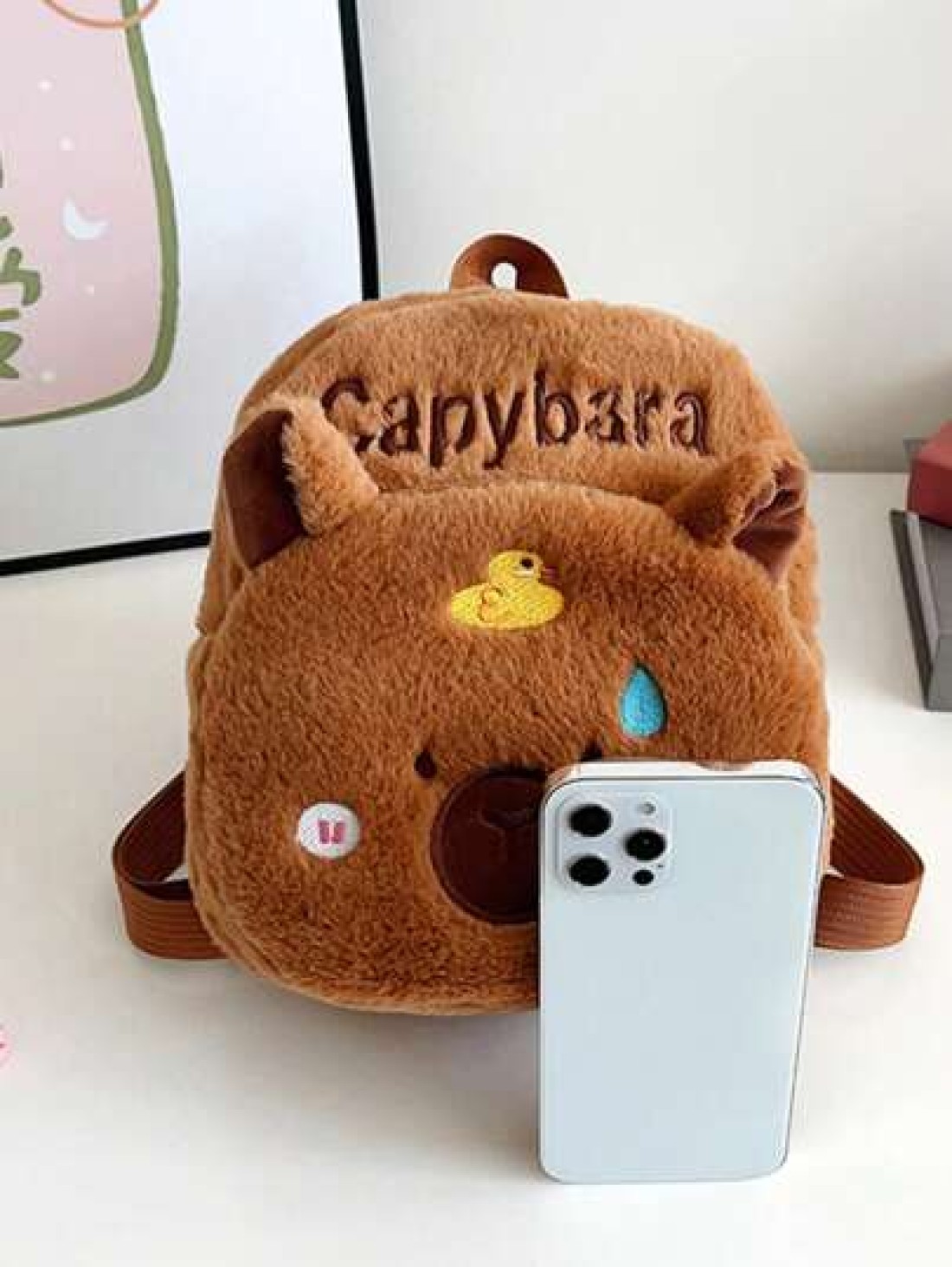 1pc New Cute Cartoon Bear Niche High Quality Material Backpack Zipper Opening And Closing And Fashionable New Bag The Bear Style Is Cute Adjustable Shoulder Straps Casual And Fashionable Very Suitable
