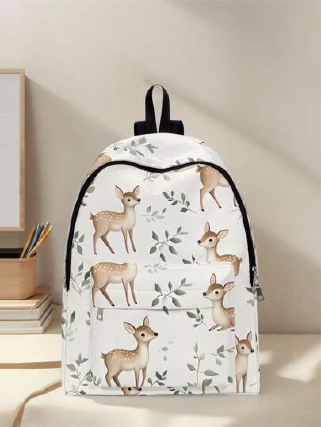 1pc Cute Duck Pattern Pocket Backpack Zipper Closure Pocketed Backpack Stylish For Boys And Girls Suitable For School And Outdoor Activities