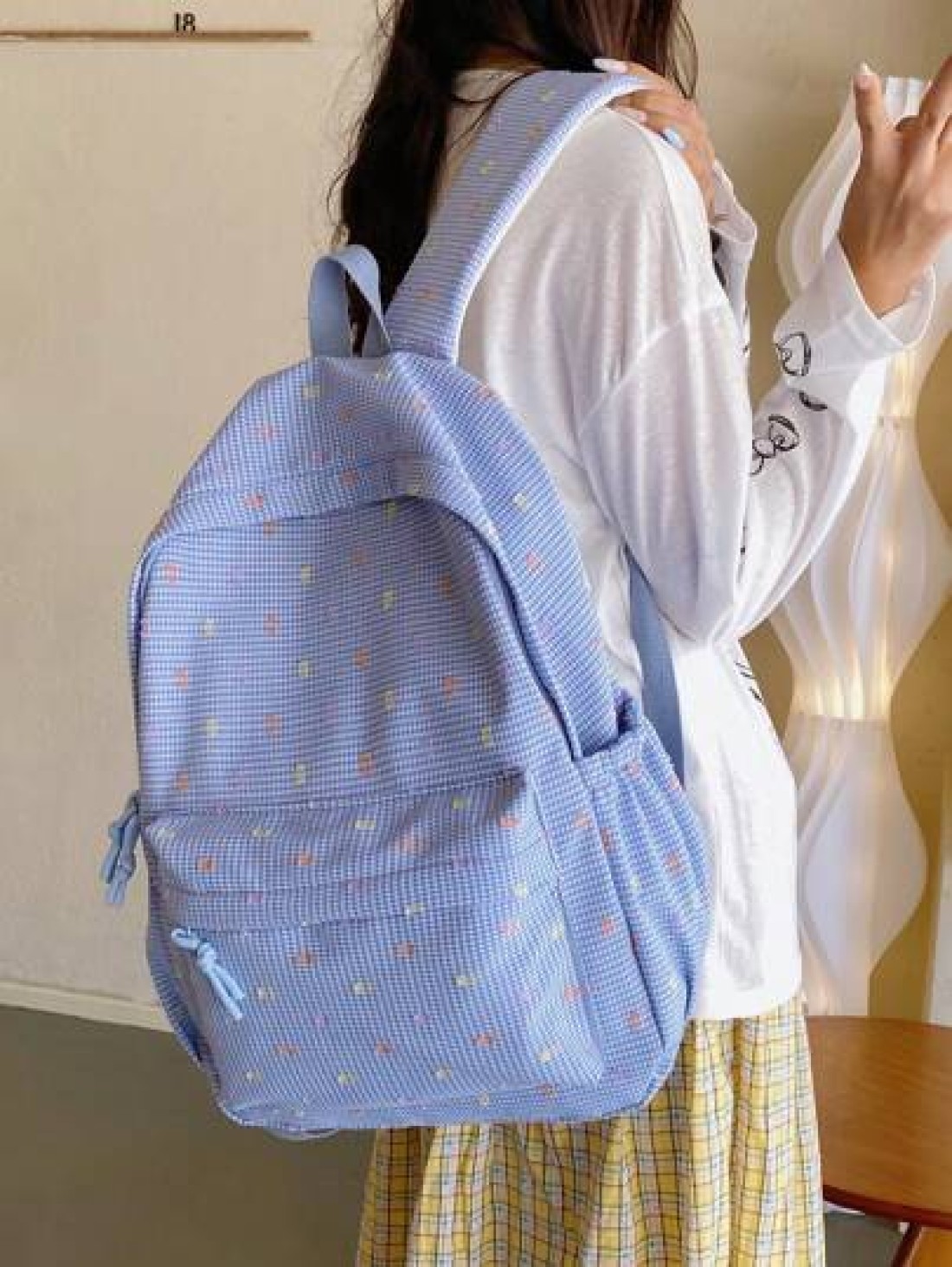 1pc Back To School Backpack Stylish Casual Backpack Fresh And Sweet Large Capacity Backpack Suitable For Daily School Very Suitable For Campus Class Photo Taking Birthday Gifts Suitable For Daily Shop