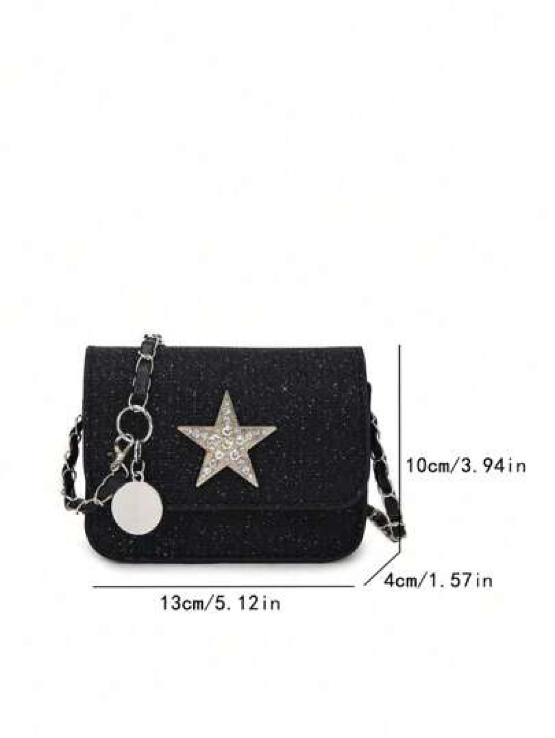 1pc Fashionable Sweet Shining Star Bag Crossbody Super Hot Chain Versatile Exquisite Small Bag Niche Mini Lipstick Bag Fashionable Chain Shoulder Strap With Sweet Five Pointed Star Decoration Suitable