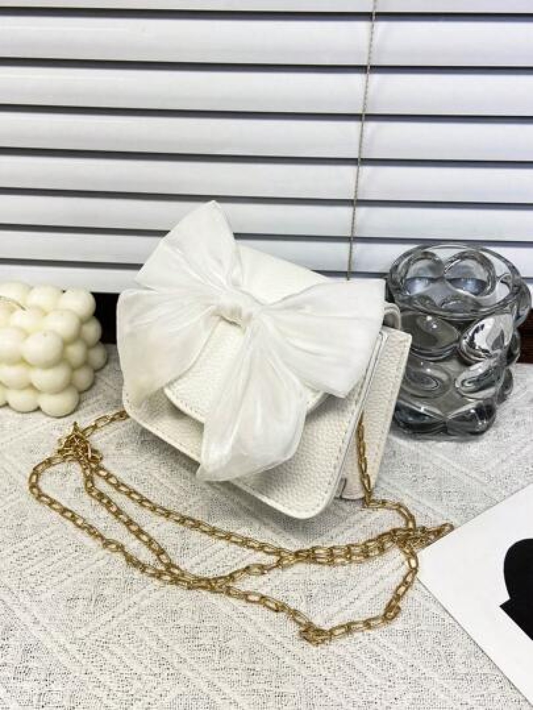 1pc Is Made Of Pu Material A High Grade Small Bag For Girls A Popular Niche Lipstick Bag A Retro Crossbody Bag A Mini Chain Small Square Bag With Lychee Pattern And Bow Which Is Sweet And Fashionable