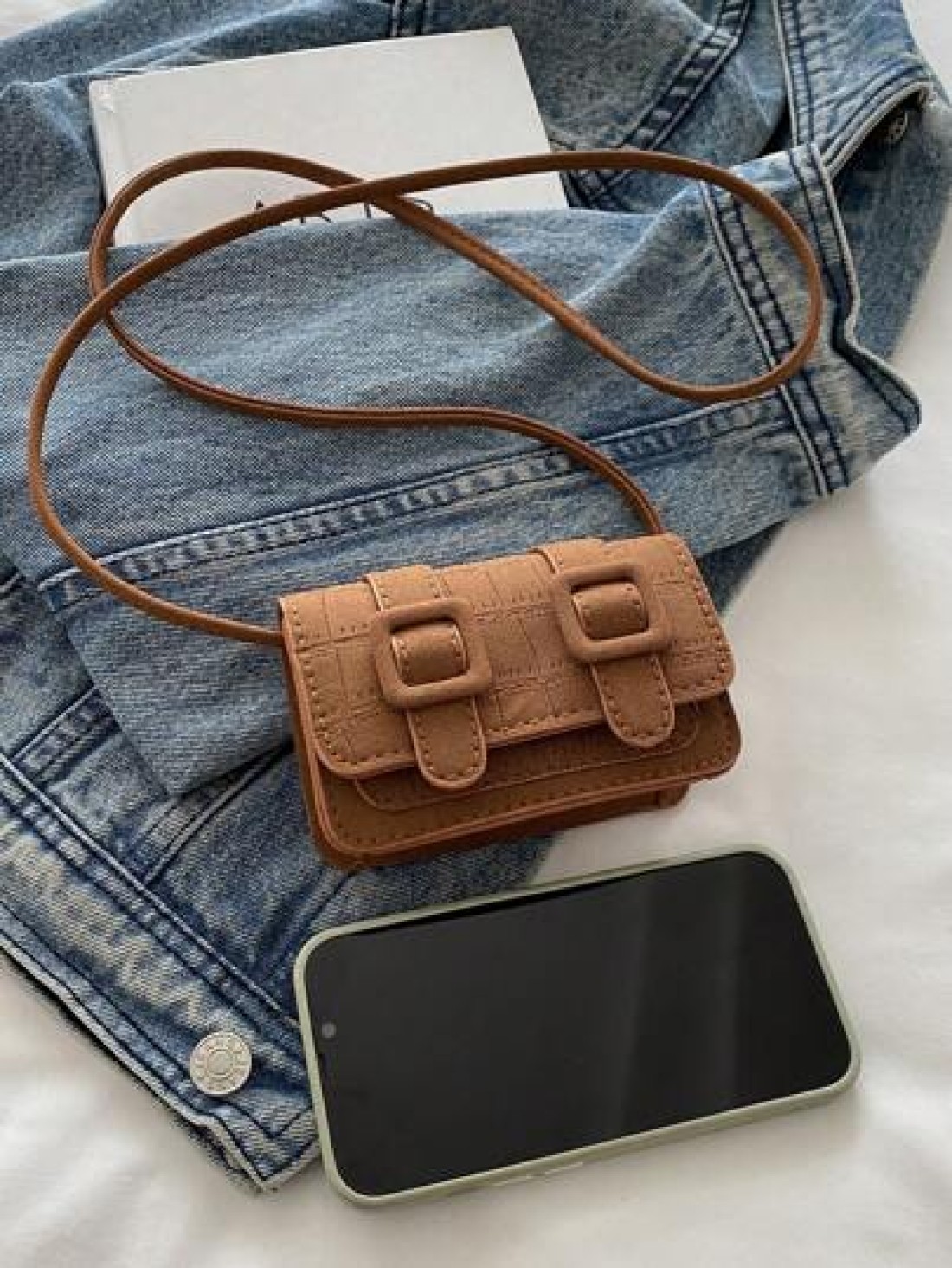 1pc Girl Frosted Indentation Mini Square Bag Fashion Cross Body Red Envelope Casual Lightweight Play Comfortable Fabric Suitable For Daily Outing Play School Commuting Use For Friends The Perfect Gift