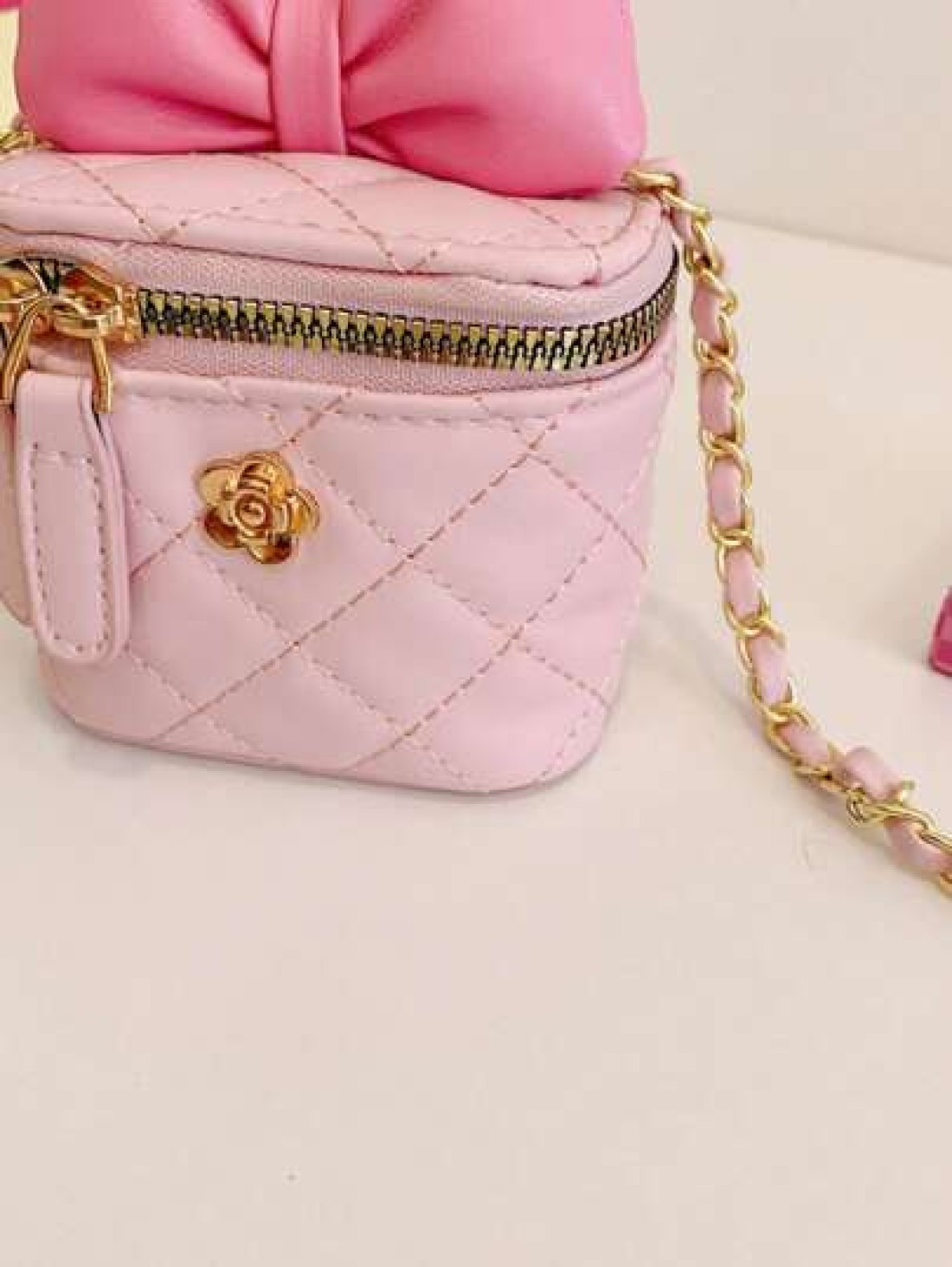 Bow Design Girls Mini Chain Strap Versatile Chic Shoulder Bag