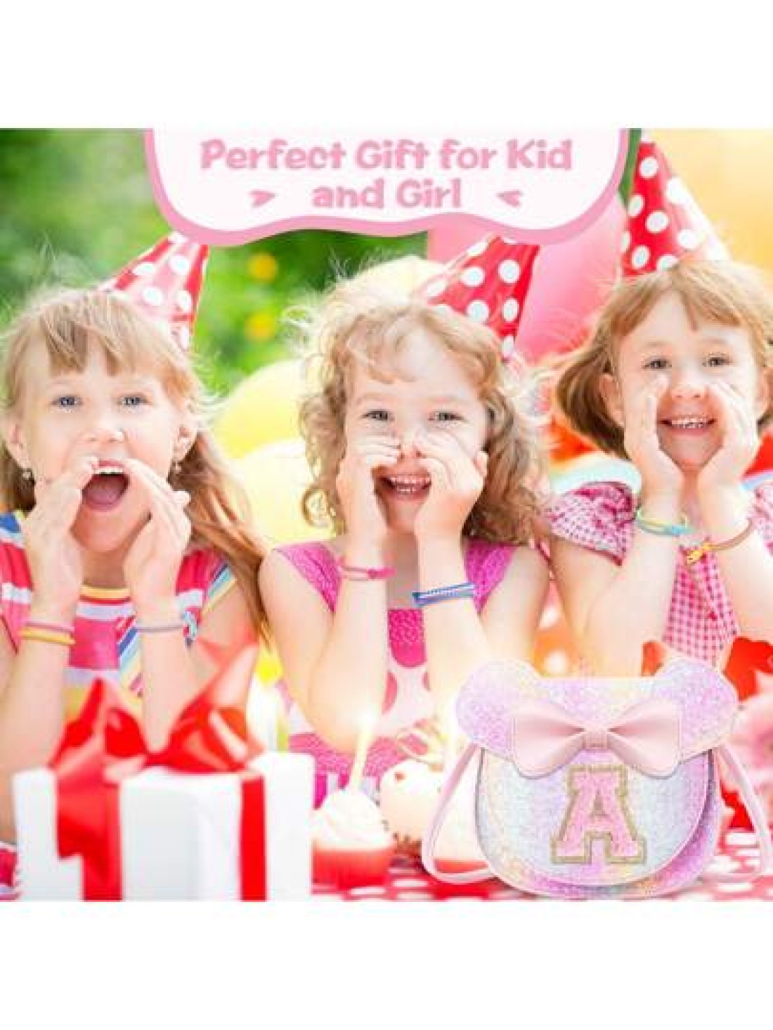 Toddler Purse Little Girl Purses For S 1 2 3 4 5 6 7 8 Year Old Birthday Gifts Cute Bow Purses Crossbody Shoulder Bag Personalized Initial Glitter Letter Coin Purse Christmas Gifts