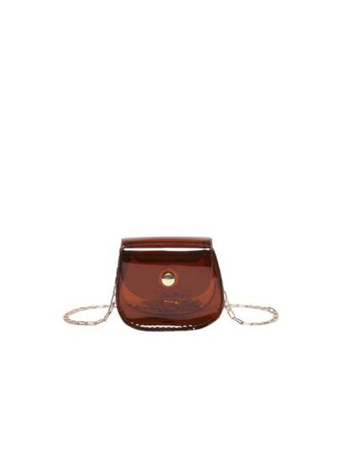 1pc Candy Colored PVC Mini Chain Crossbody Bag For Girls Suitable For Daily Use