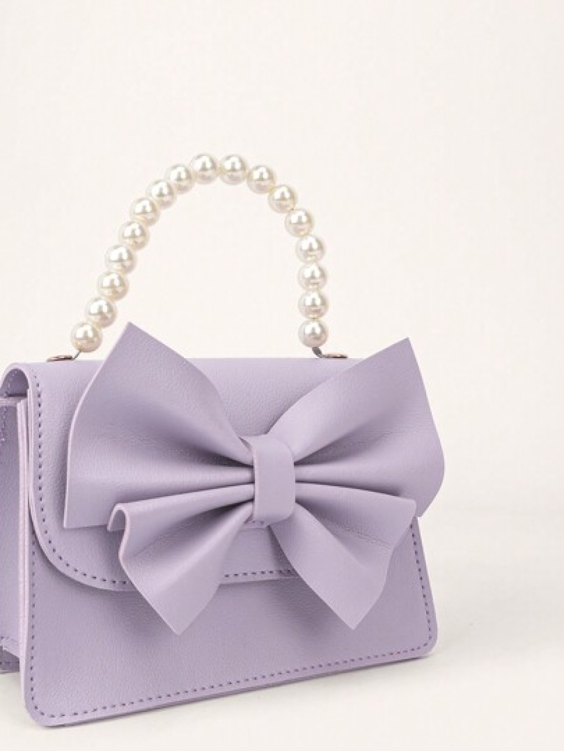 1pc Girls Lovely Mini Dual Fabric Bow Knot Handbag Crossbody Bag For Everyday Outfits