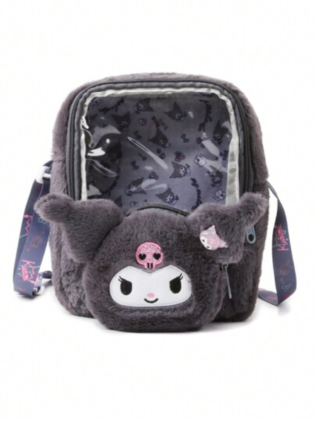 Sanrio Sanrio Hello Kitty Plush Crossbody Bag Exquisite And Versatile Translucent Cute Girly Heart Portable Storage Bag