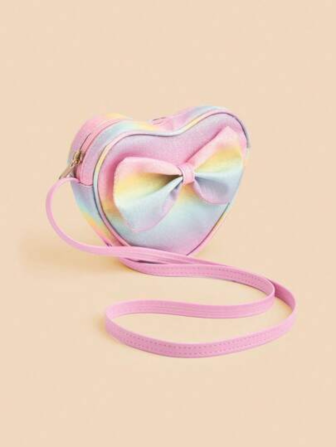 1pc Kids Girls Fashion Heart Bowknot Crossbody Bag Girls Mini Coin Purse