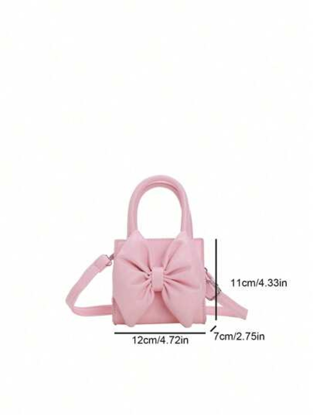 1pc Mini Pu Magnet Closure Fashion Sweet Western Bow Handbag Niche Design Out To Play Shoulder Messenger Bag Korean Highly Attractive Bag Adjustable Shoulder Strap Suitable For Going Out School Commut