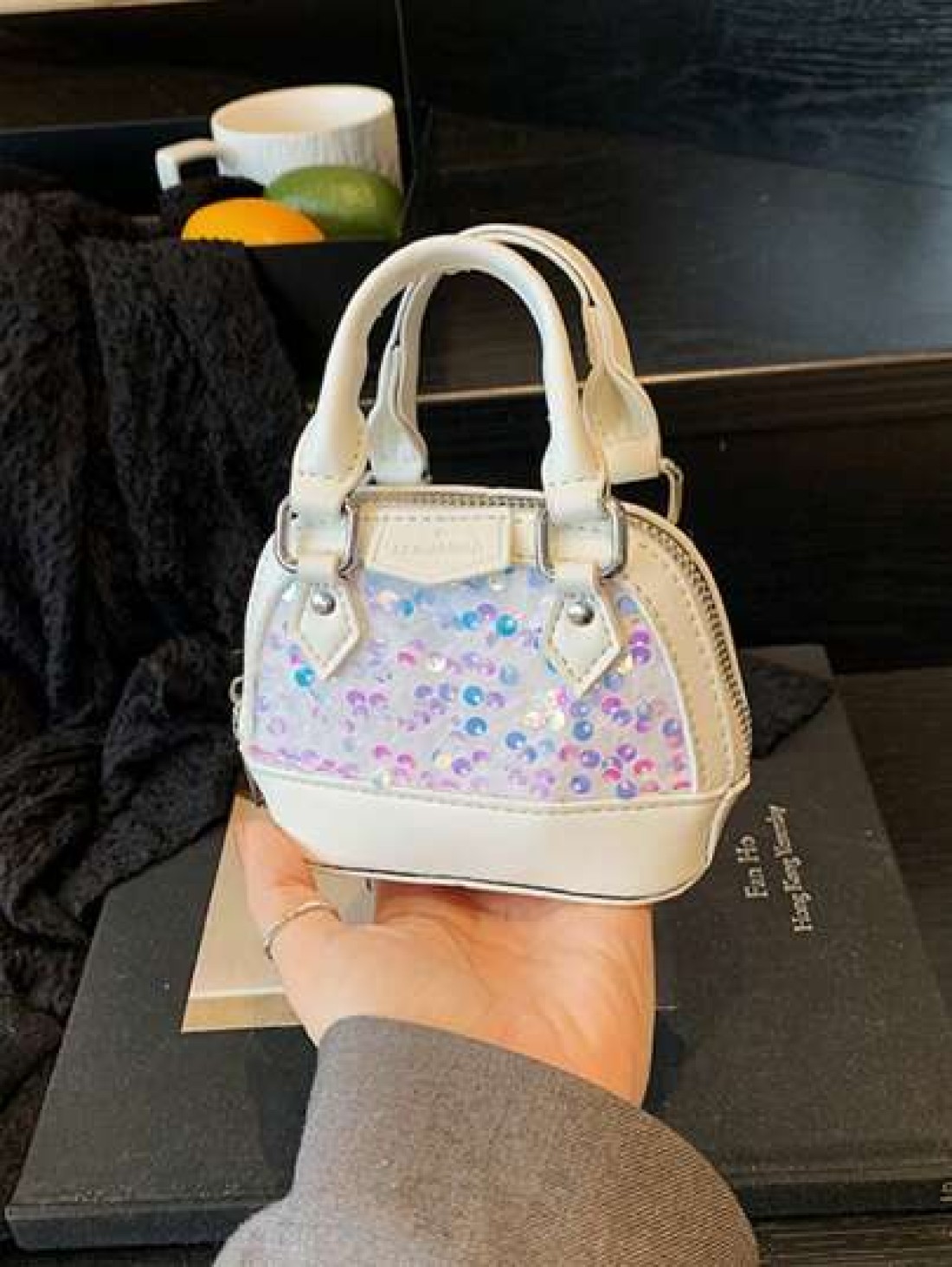 New Mini Sequin Shell Handbag Fashion Mini Tote Bag Shiny Small Crossbody Bag Ultra Small Purse