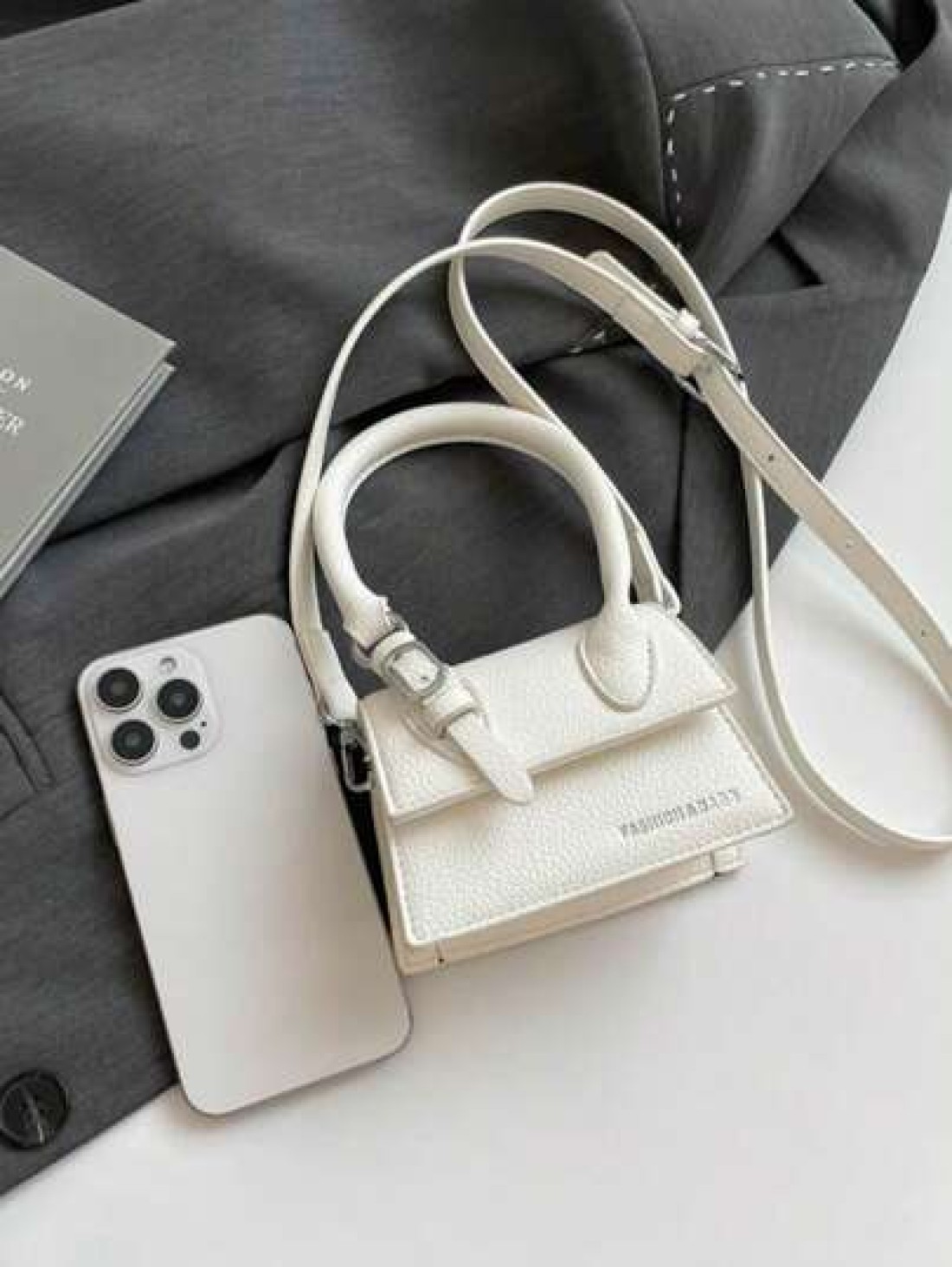 1 Pc New Style Girl s Pu Material Solid Color Letter Handbag Adjustable Shoulder Strap Can Be Shouldered Or Cross Body Magnetic Buckle Closure Fashionable Exquisite And Beautiful Simple And Versatile