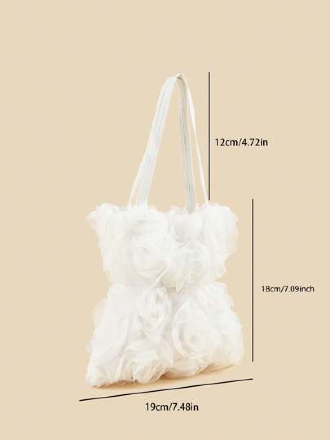 1pc Sweet Lady New Arrival Minimalist Rose Flower Design Handbag Tote Bag For Phone And Coins
