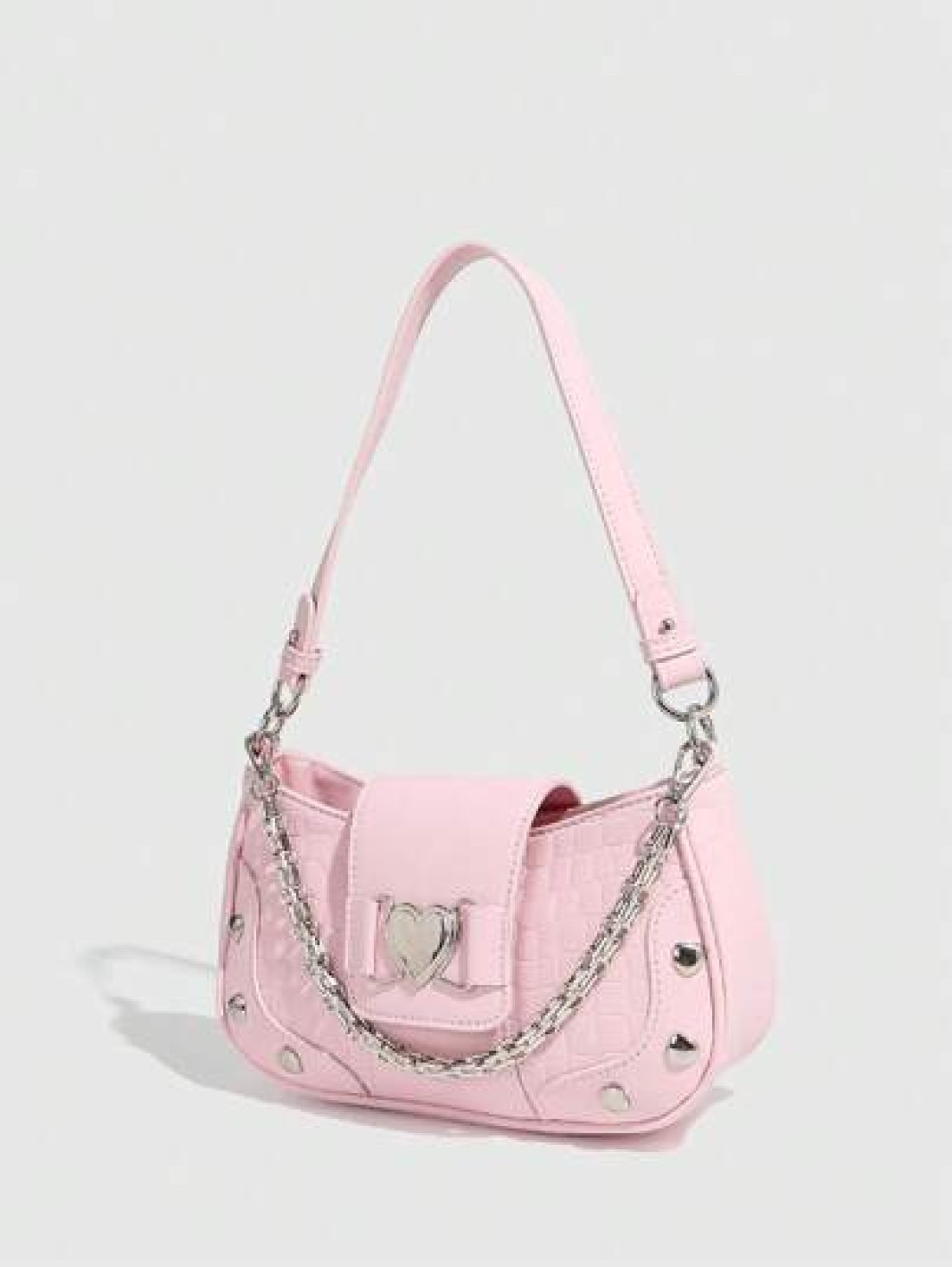 Fashion Y2k Style Women Shoulder Bag With Three Straps Water Resistant Handheld Or Cross Body PU Leather Bag Casual Love Shaped Bag For Various Occasions Including Females Girls Students Young Profess