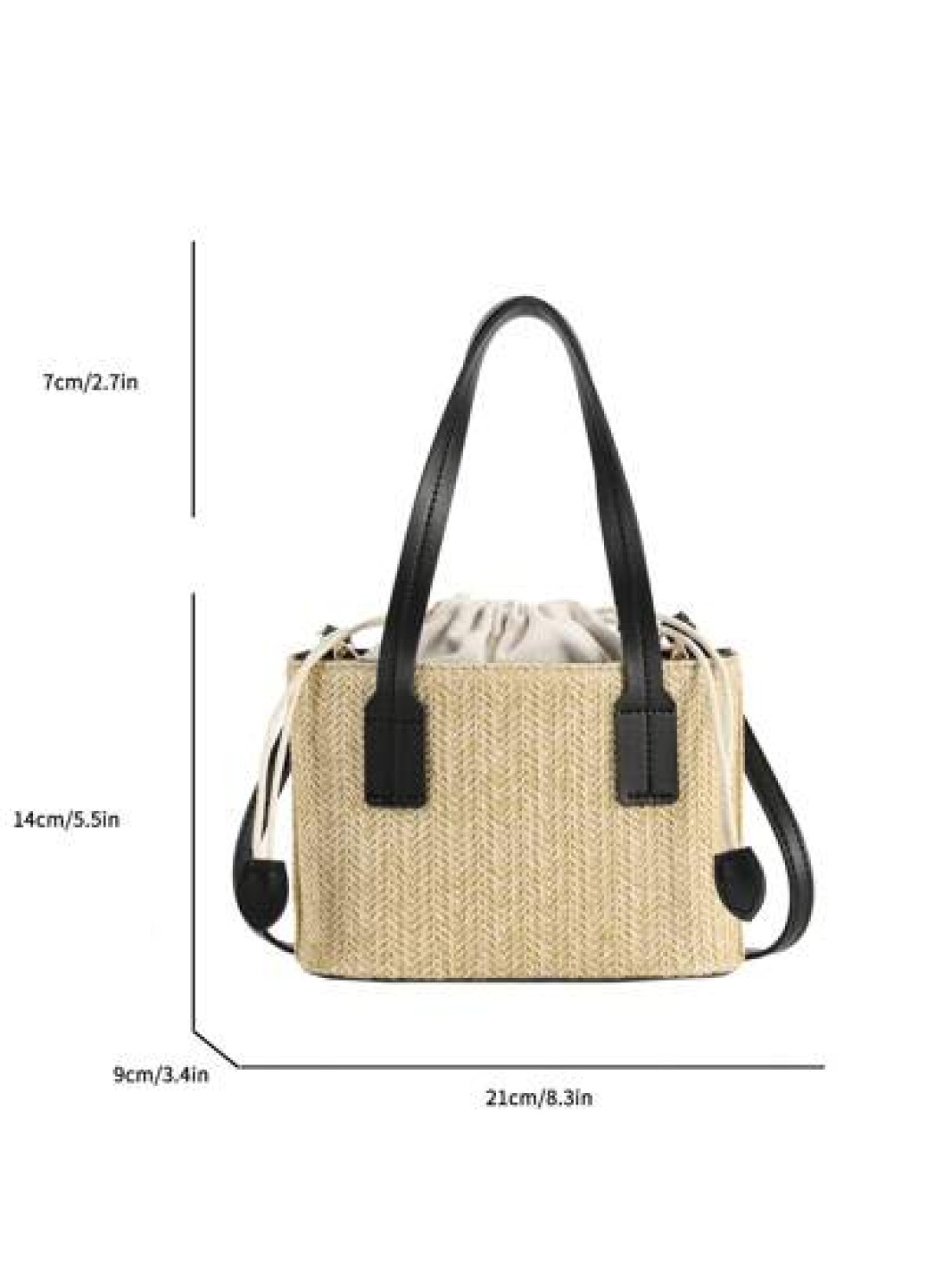 Woven Straw Shoulder Bag For Girl Simple Minimalist Casual Small Square Crossbody Bag