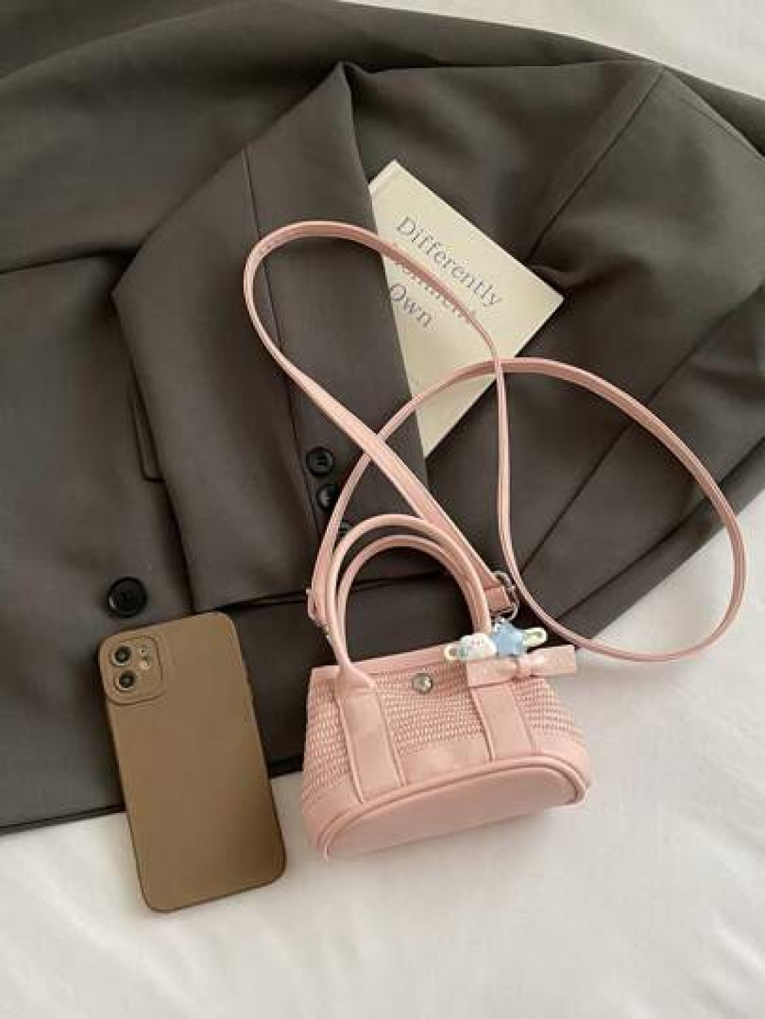 1pc Sweet Handbag Pu Magnetic Opening And Closing New Garden Bag Mini Cute Shoulder Messenger Bag Female Niche High End Small Hand Held Comfortable Shoulder Strap Suitable For Daily Travel And Shoppin