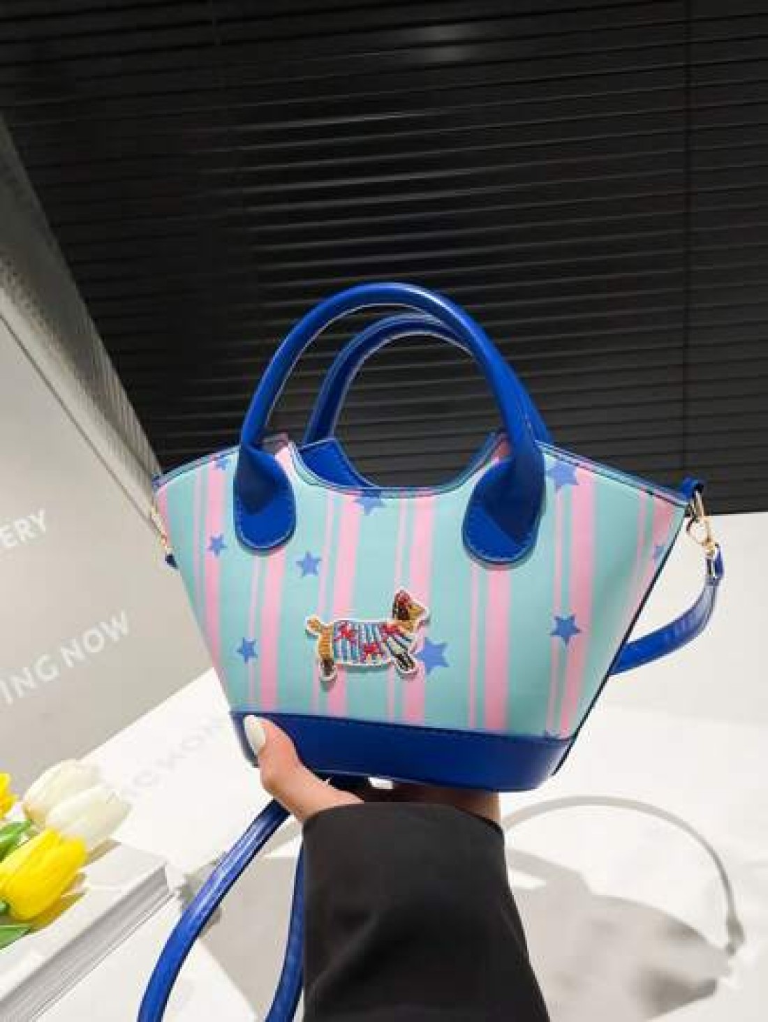 1pc Handbag Pu Open Design New Summer Style Cute Style Can Be Carried Cross Body Sufficient Capacity Versatile Comfortable Touch Highlight Personalized Can Hold Sun Umbrellas Wallets And Other Daily N