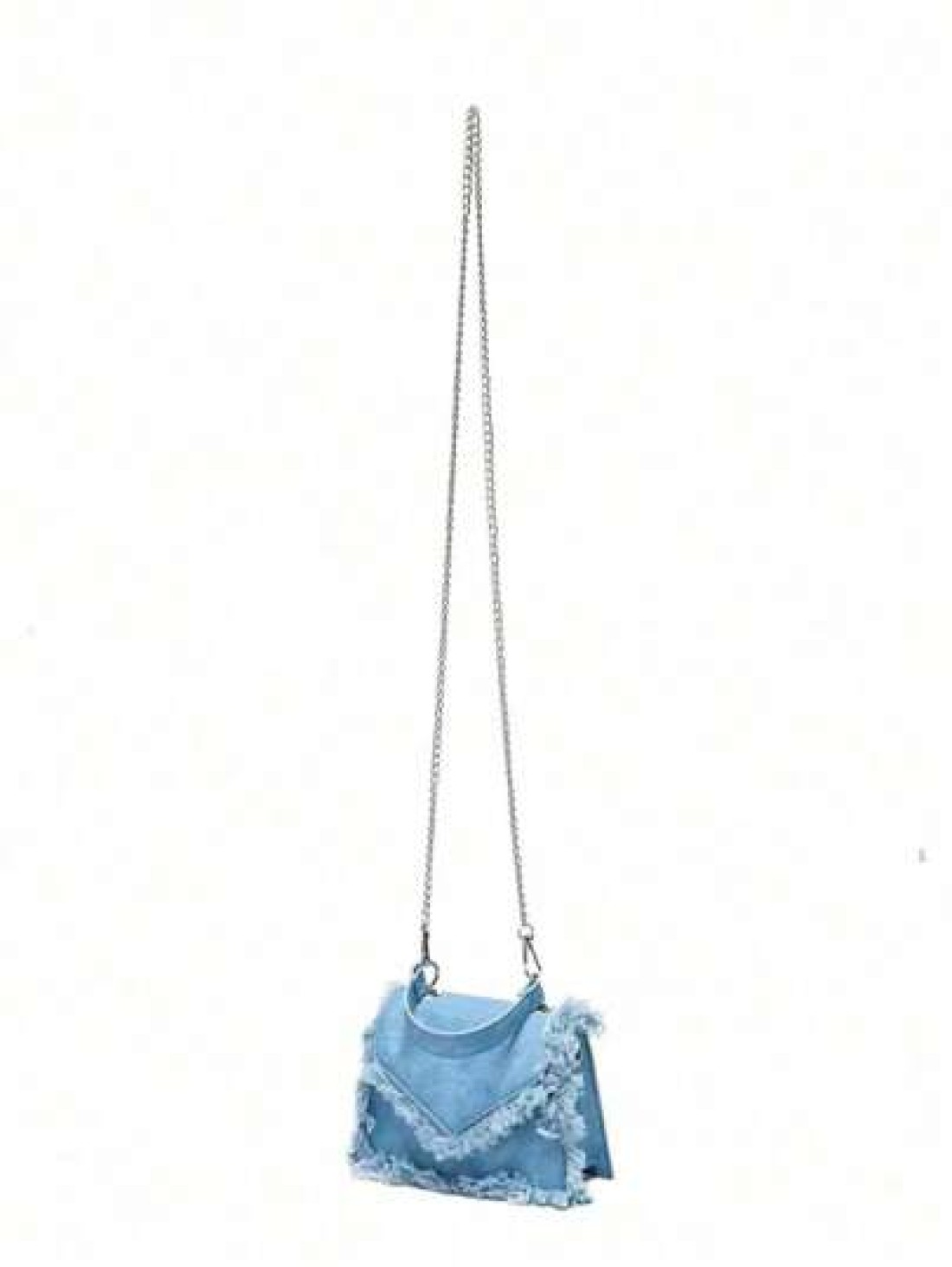 Simple Square Bag Casual Denim Blue Handbag Solid Color Chain Strap Crossbody Bag Shoulder Bag For Girls