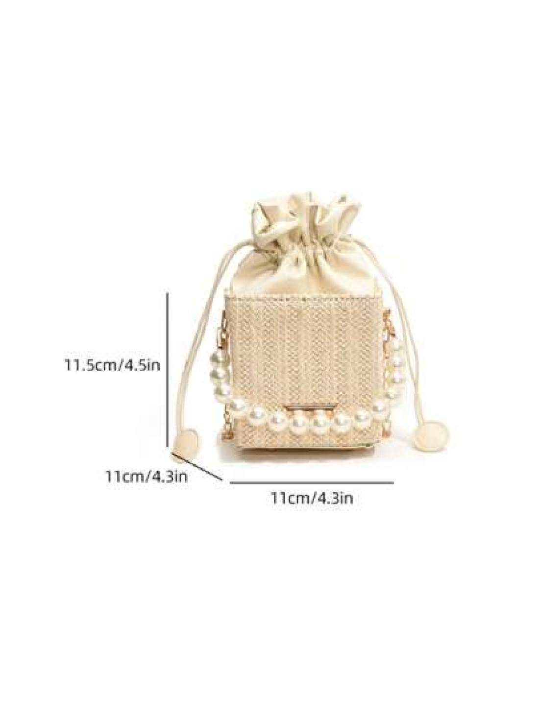 Woven Pearl Mini Handbag Fashion Chain Shoulder Crossbody Bag For Girls