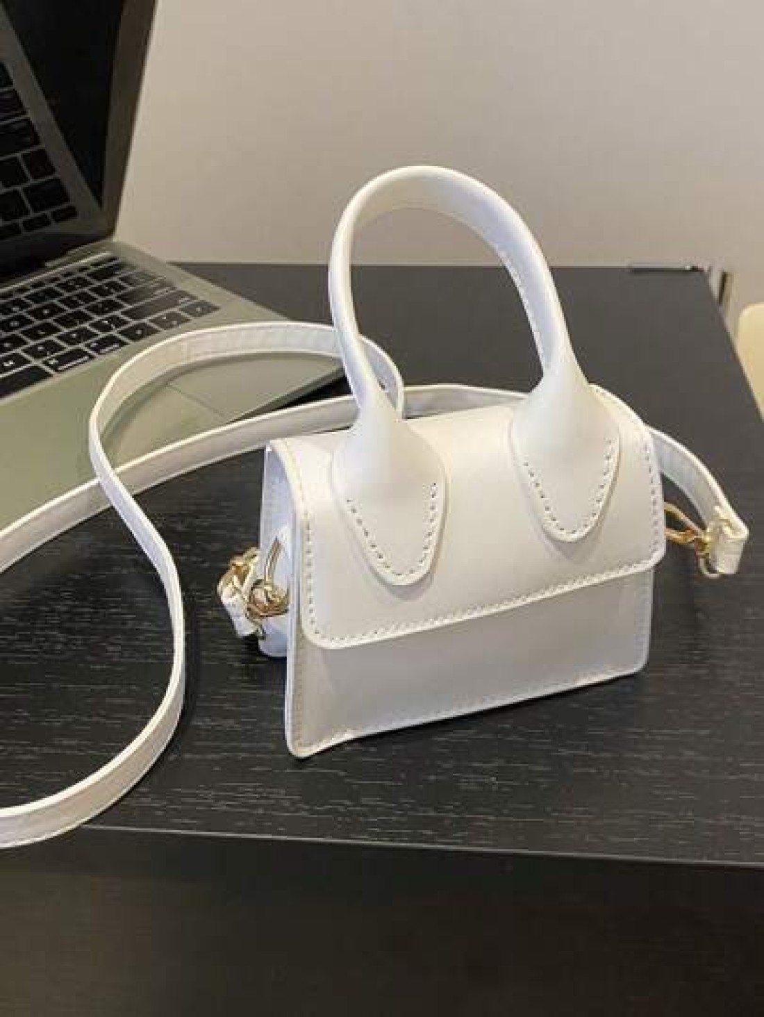 1pc Girls Solid Color PU Flap Closure Mini Handbag Retro Fashion Tote Crossbody Shoulder Bag Suitable For Daily Use