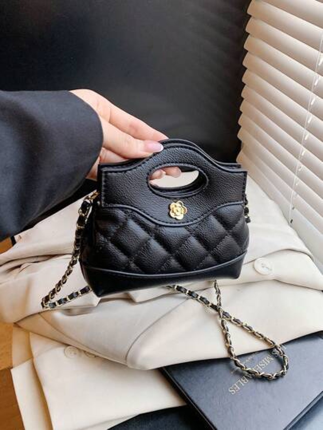 New Quilted Mini Handbag Contrast Color Small Crossbody Bag Lipstick Clutch Evening Mini Bag