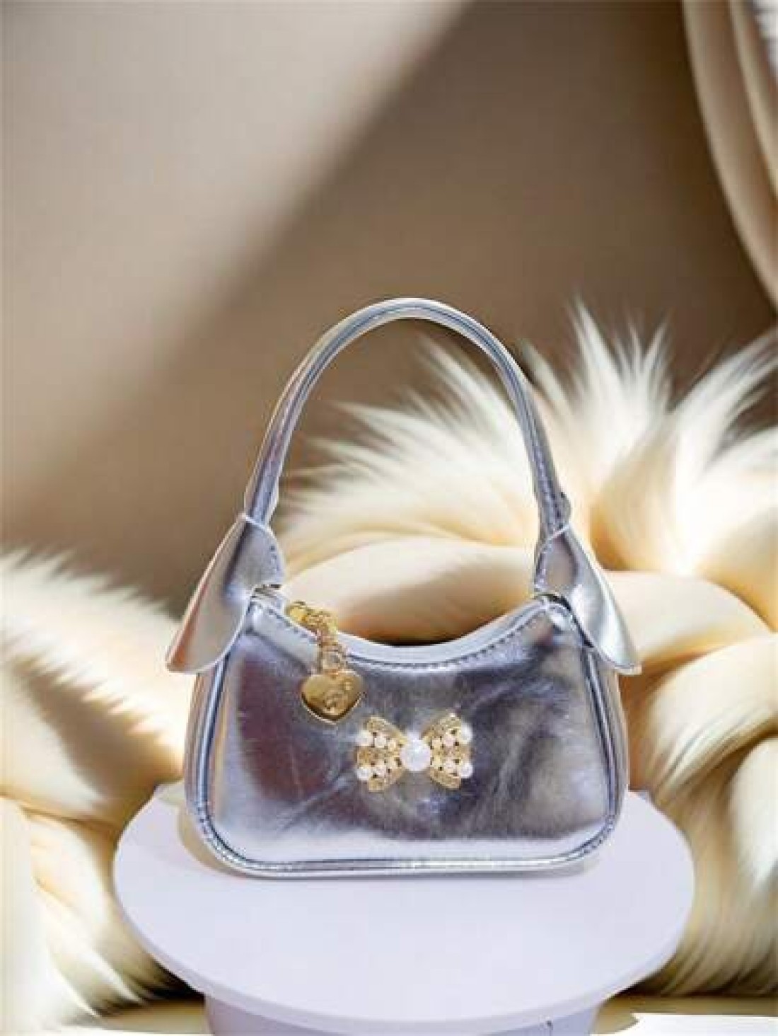 Rhinestone Pearl Bow Decor Girls Handbag New Autumn Winter Fashion Kid s Mini Bag Princess Style Coin Purse Cute Tote Bag Christmas Gift Birthday Present Candy Bag Lipstick Case Accessory Pouch Snack