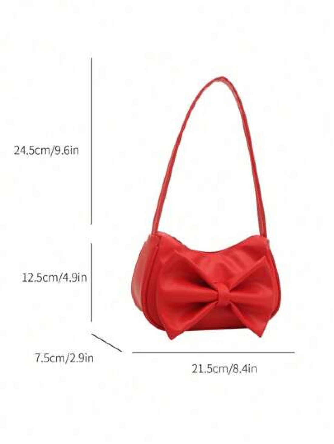 1pc Handbag Pu Zipper Opening And Closing New Style Small Elegant And Sweet Handbag Shoulder Bag Korean Style Small Bag Textured Bow Shoulder Bag Comfortable Shoulder Strap Suitable For Daily Outings