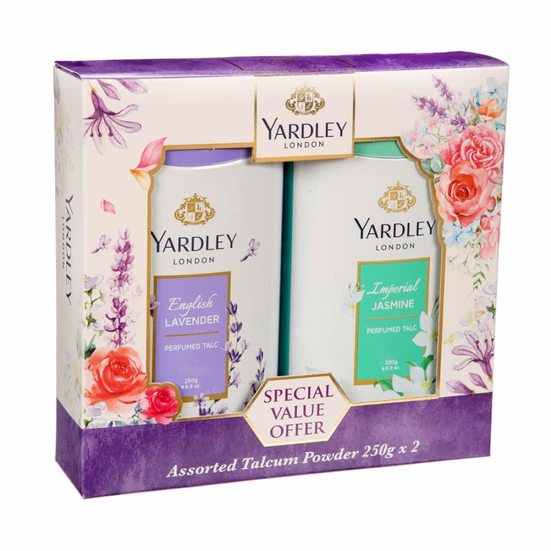 YARDLEY TALC ASSORTED 2X250GM