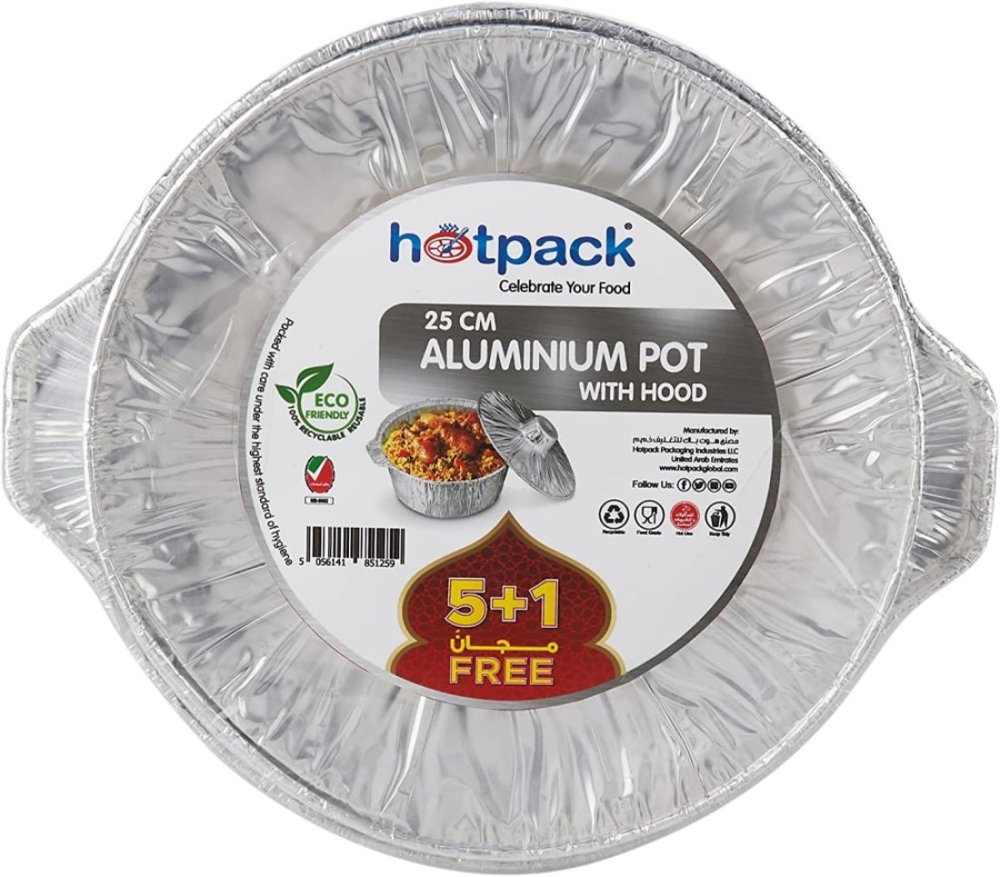 HOTPACK ALUMINIUM POT WITH HOOD 25cm5+1FREE
