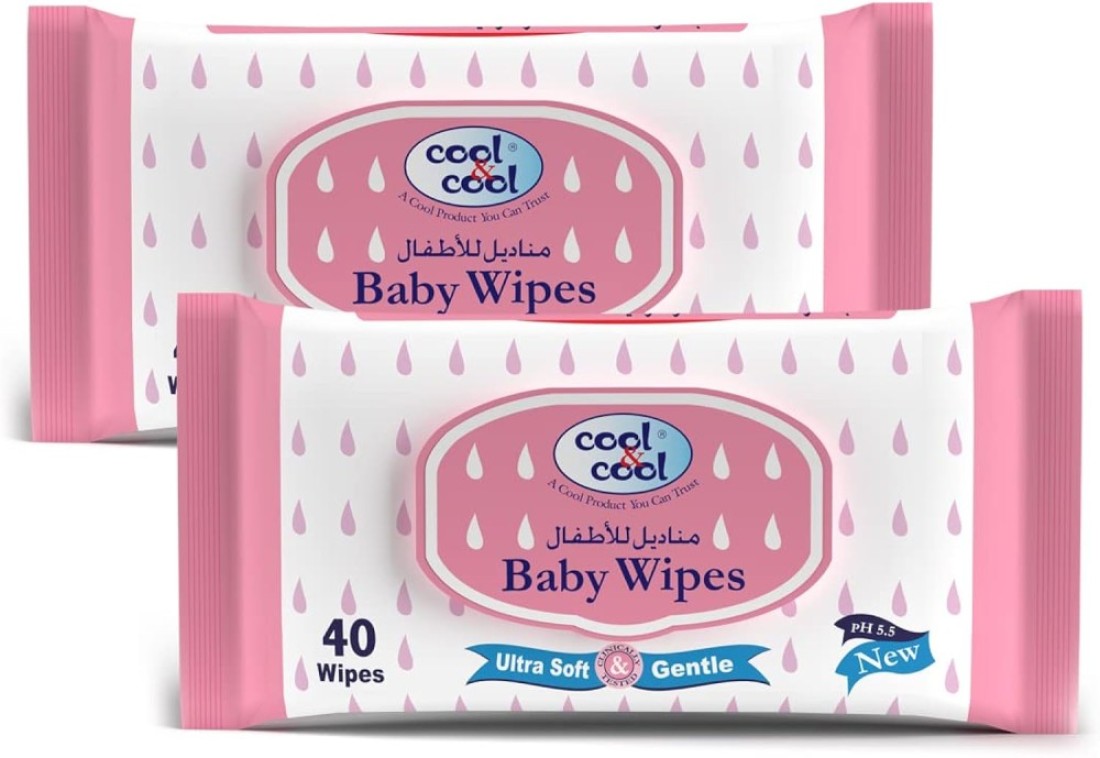 COOL&COOL BABY WIPES 2X40S