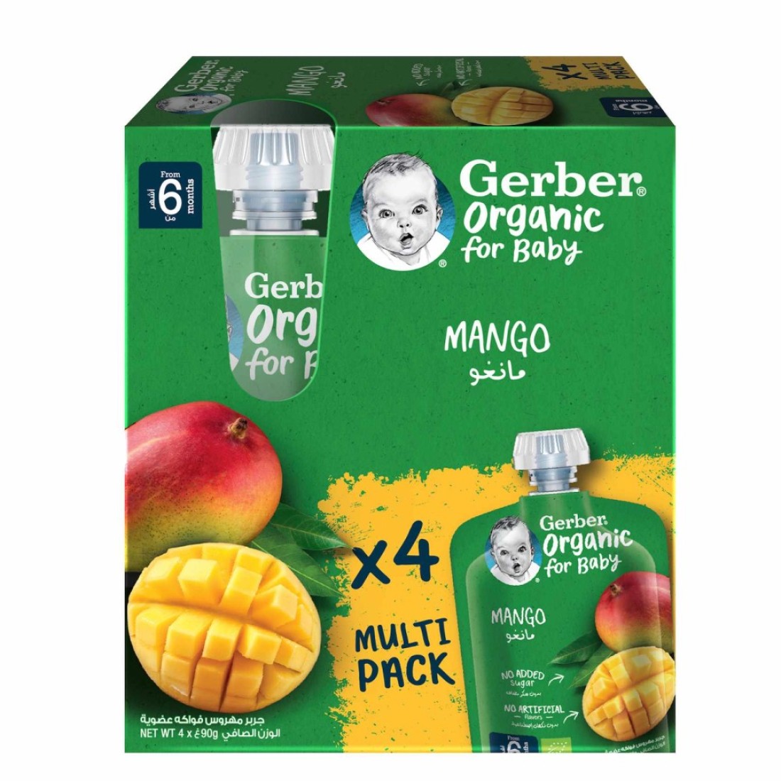 Gerber Organic with Mango, 90g, Pack of 4