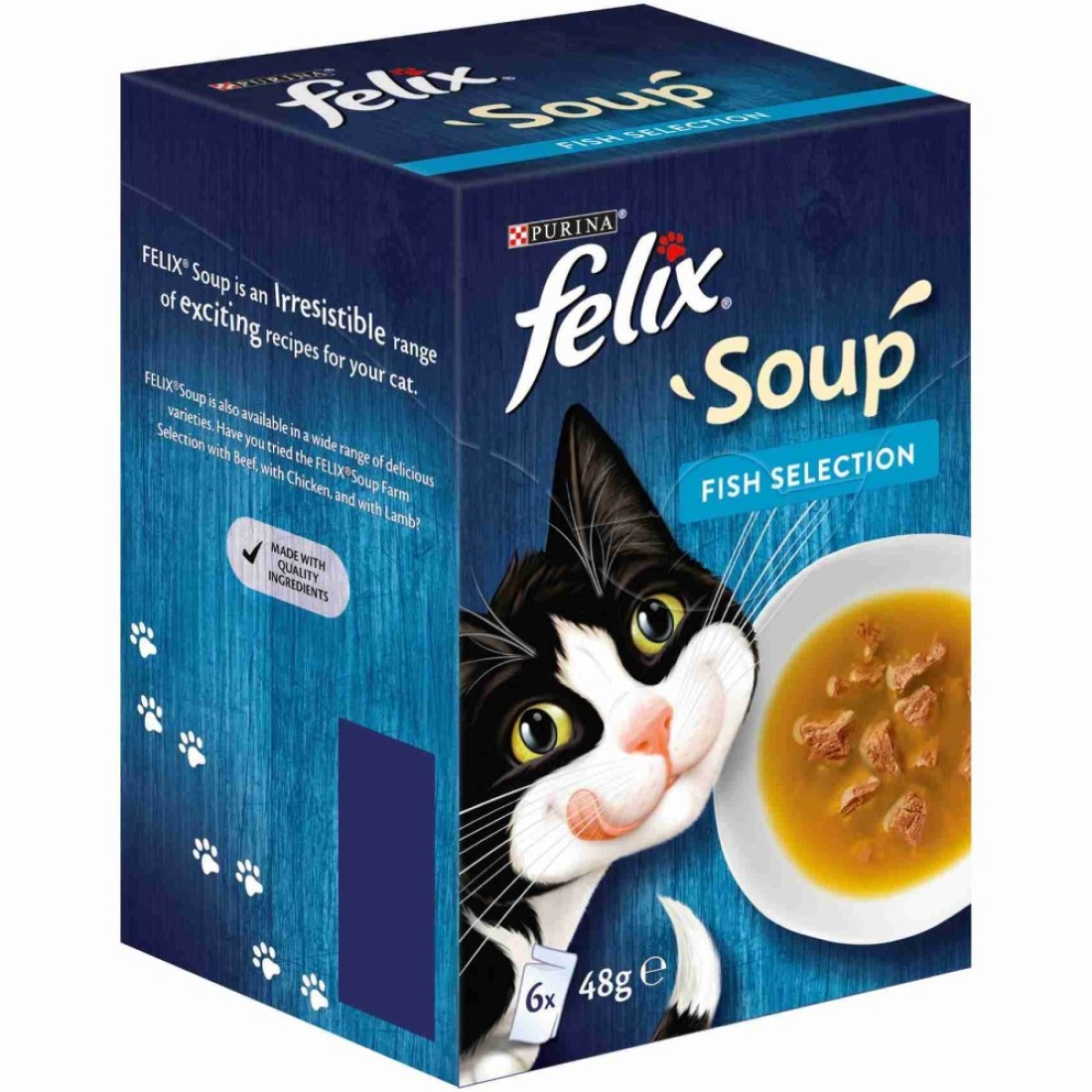 Purina Felix Soup Fish Selection Cat Wet Food, 48g Pack of 6