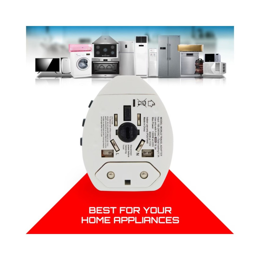Elexon Universal Travel Adapter EL996 White