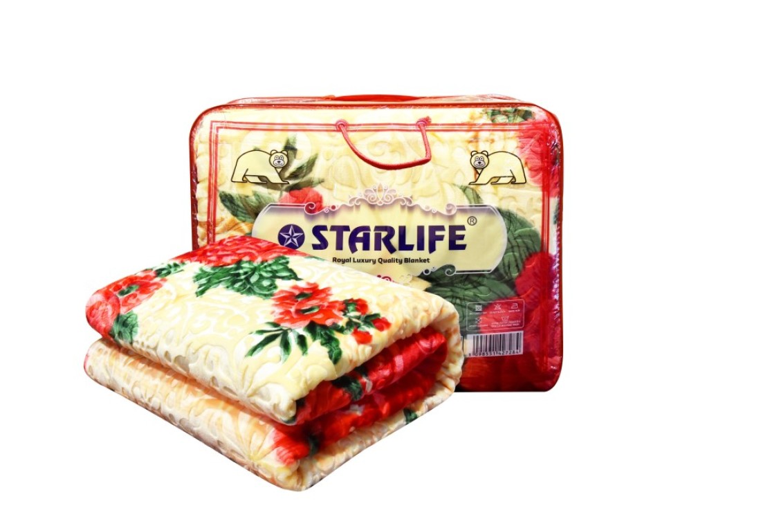 STARLIFE Double Ply Premium Korea Quality Blanket Made by 100% Polyester SPUN YARN Obtained from Virgin Polyester Which is Suitable for winter and Rainy Season 220*240CM