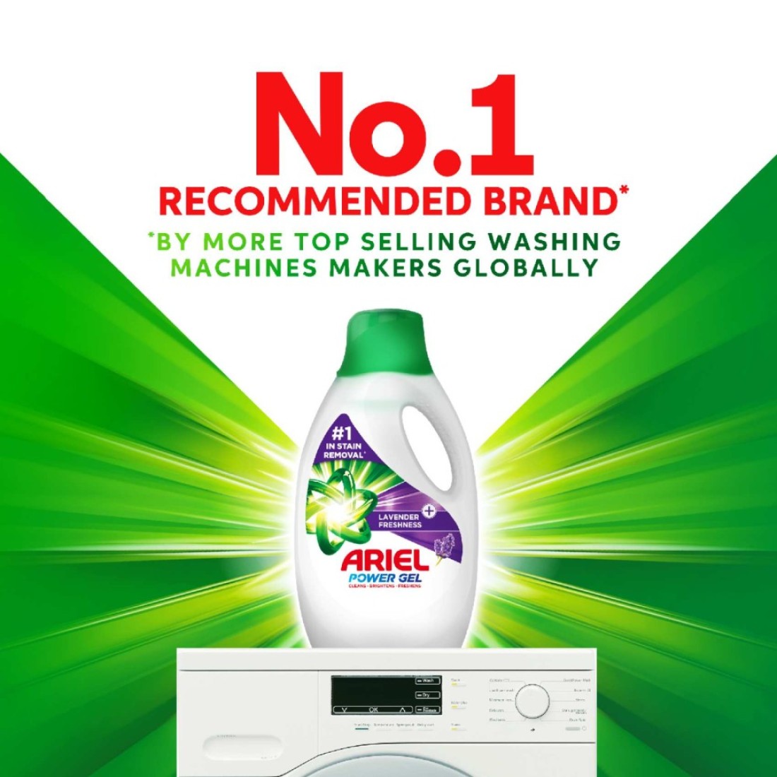 Ariel Liquid Laundry Detergent Lavender Freshness 1.8L Pack of 4