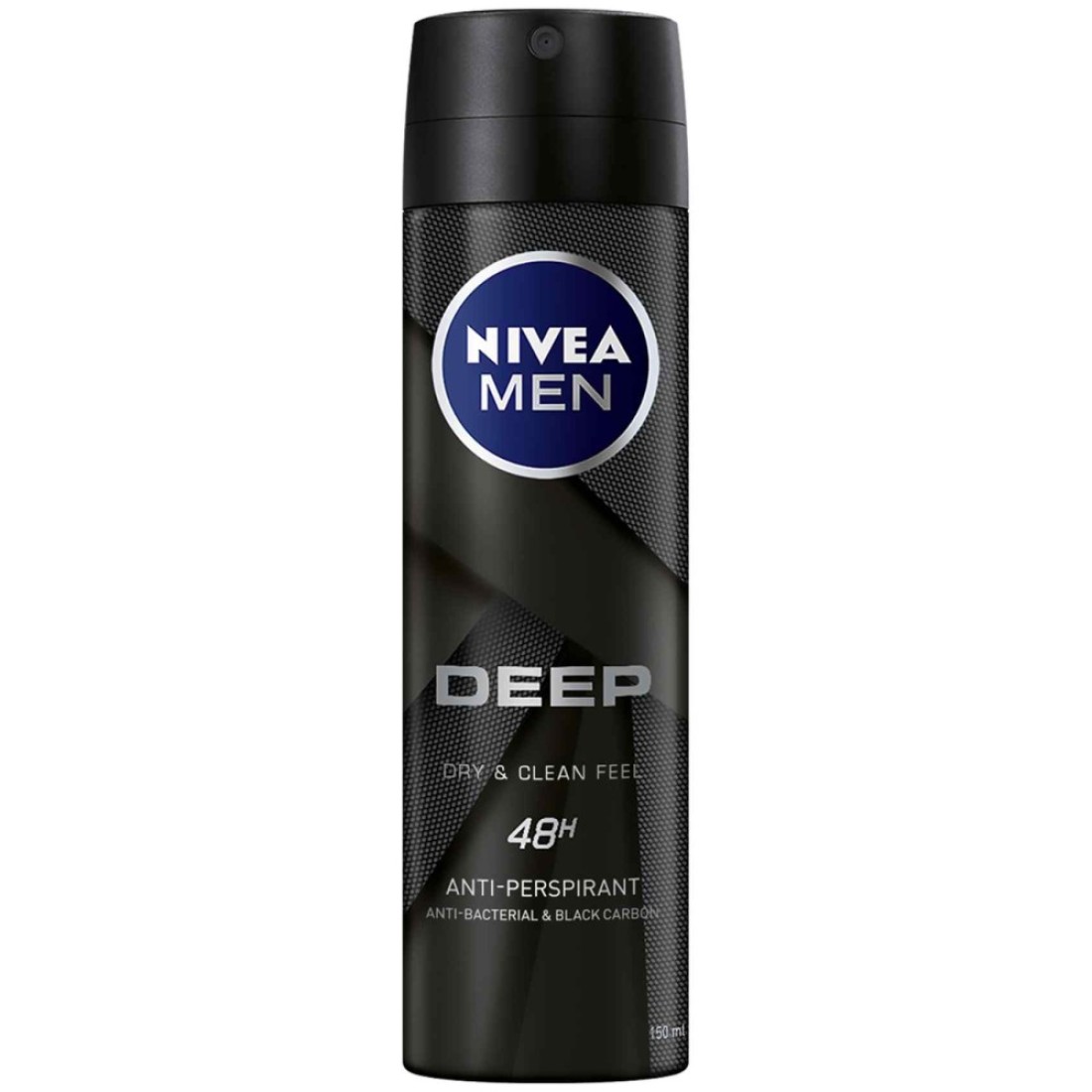 NIVEA MEN Antiperspirant Spray for Men DEEP Black Carbon 150ml Pack of 3