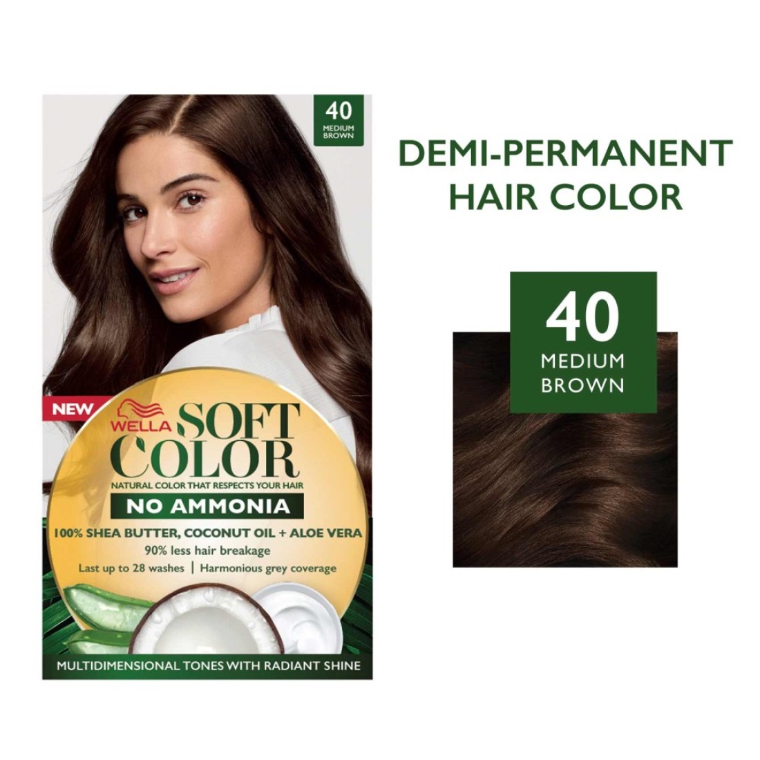 Wella Soft Color No-Ammonia Hair Colour Kit 40 Medium Brown