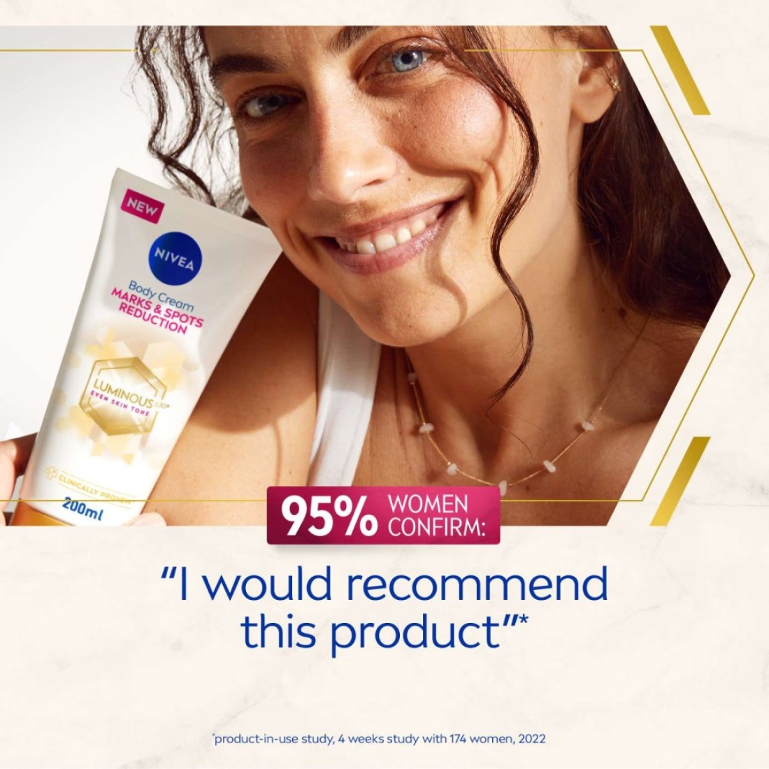 NIVEA Luminous630 Even Glow Body Cream Marks &amp; Spots Reduction 200ml Pack of 2