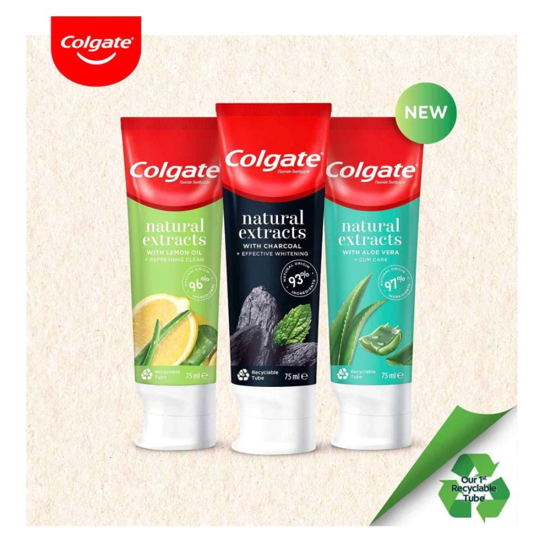 Colgate Natural Extracts Toothpaste Charcoal Whitening 75ml