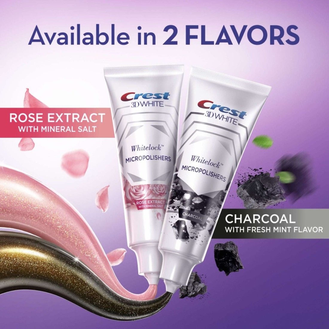 Crest 3D White Whitelock Micropolishers Toothpaste With Charcoal Fresh Mint Flavor 88ml​