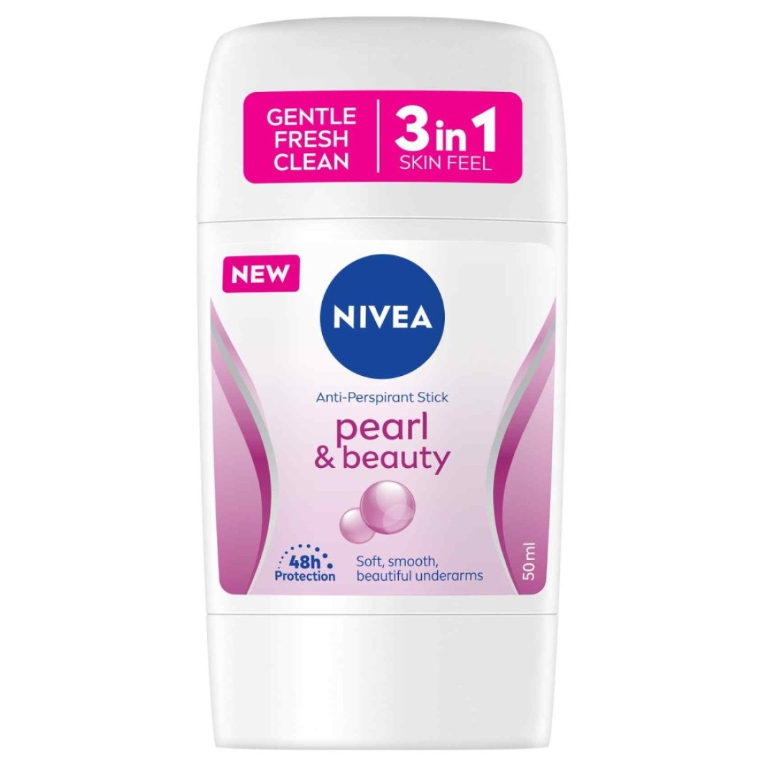 NIVEA Antiperspirant for Women Pearl &amp; Beauty Pearl Extracts Stick 50ml Pack of 2