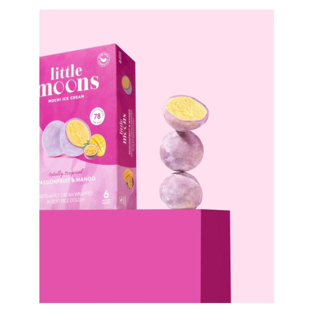 Little Moons Totally Tropical Passionfruit And Mango Mochi Ice Cream 32g Pack of 6