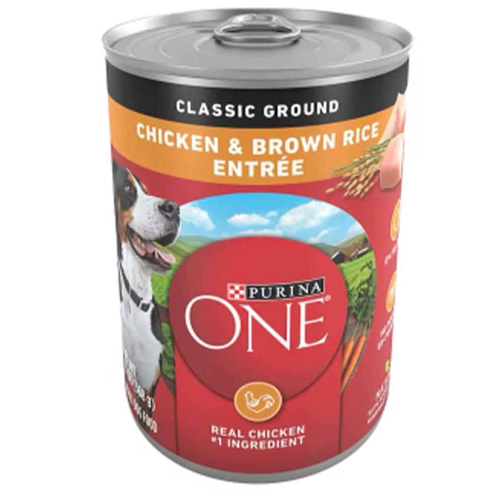 Purina ONE Classic Ground Chicken &amp; Brown Rice Entr&eacute;e, Dog Food, 368g