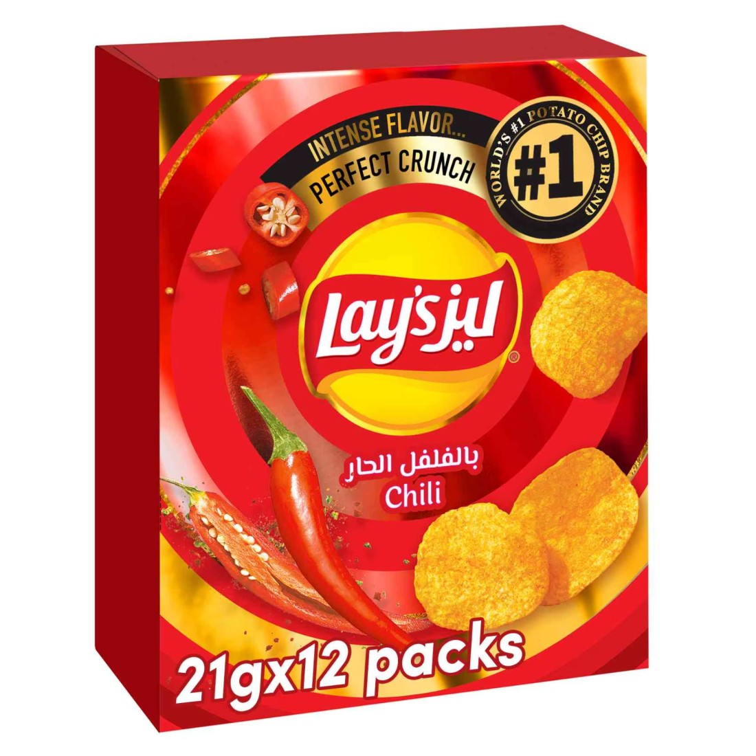 Lays Chili Potato Chips 21g Pack of 12