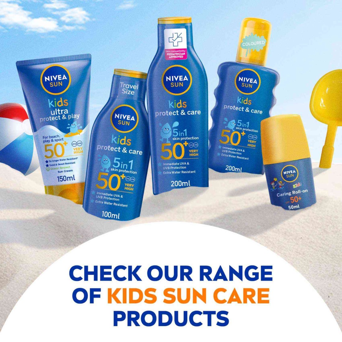 NIVEA SUN Lotion Kids Protect &amp; Care SPF 50+ 200ml