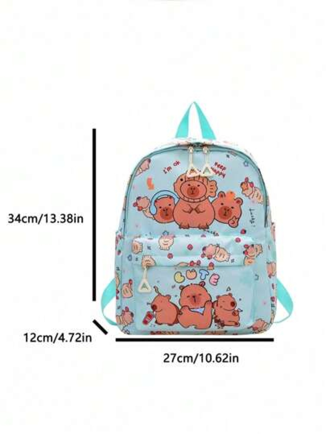 1pc Nylon Zipper Closure Fashionable And Cute Capibara Backpack Niche Design Adjustable Shoulder Straps Comfortable And Versatile Suitable For Daily Travel Backpacks And Highly Attractive Bags Suitabl