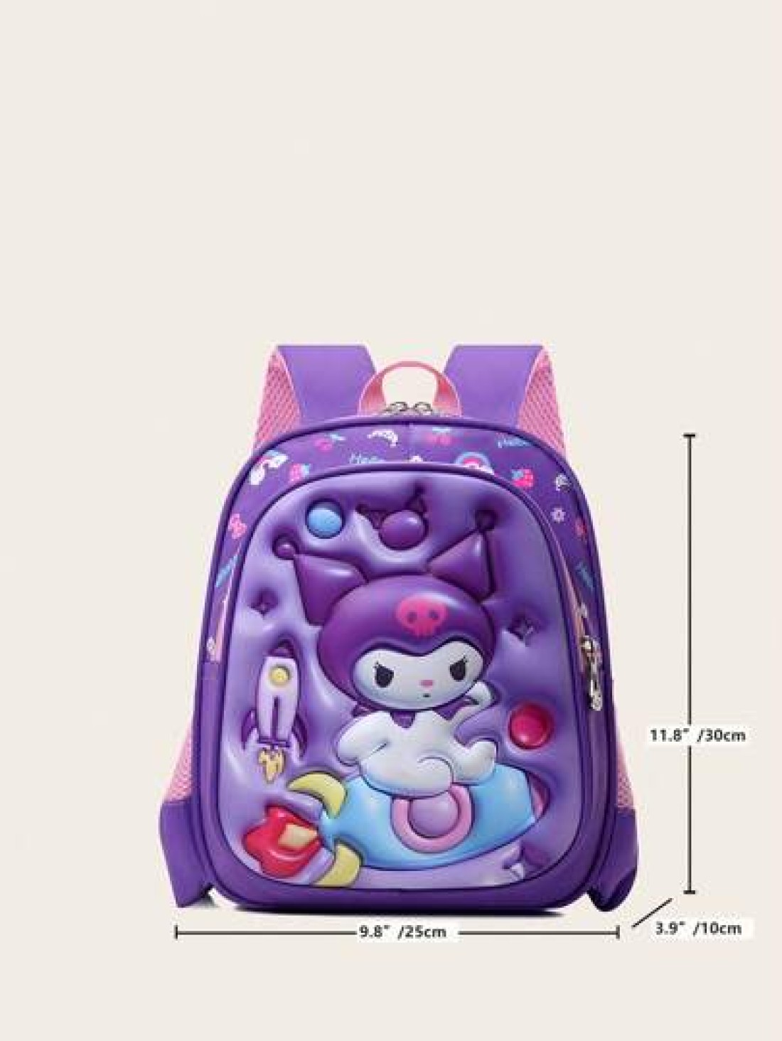 Sanrio Sanrio New Cute Cartoon Kuromi Pattern Backpack School Backpack Travel Backpack