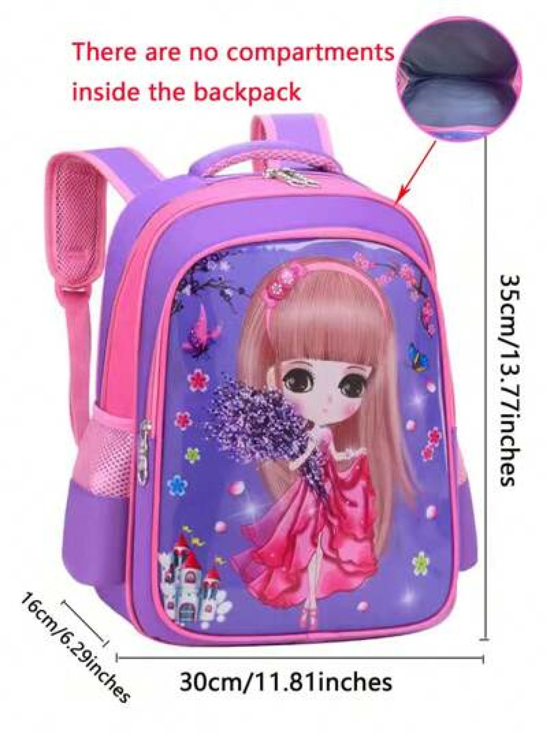 1pc Cute Easter Bunny Backpack Adorable Princess School Bag Cartoon Bookbag Large Capacity Student Backpack