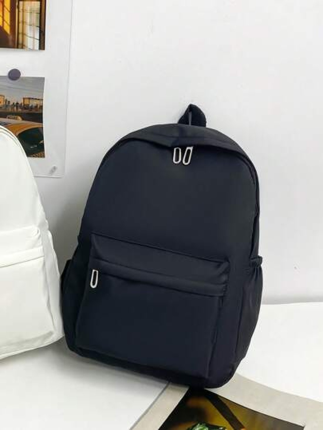 1 Pc Back To School Causal Preppy School Bag Durable Nylon Spacious Multiple Pockets High Capacity With Laptop Compartment Zipper Backpack Purse Solid Color School Backpack Lightweight Bookbags Portab